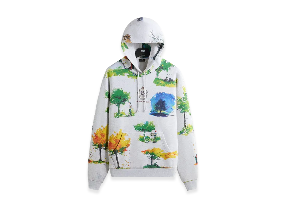 Kith x New Balance Watercolor Nelson Hoodie "Light Heather Grey"