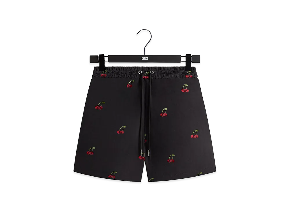 Kith Printed Cherry Cupro Linen Active Short "Black"