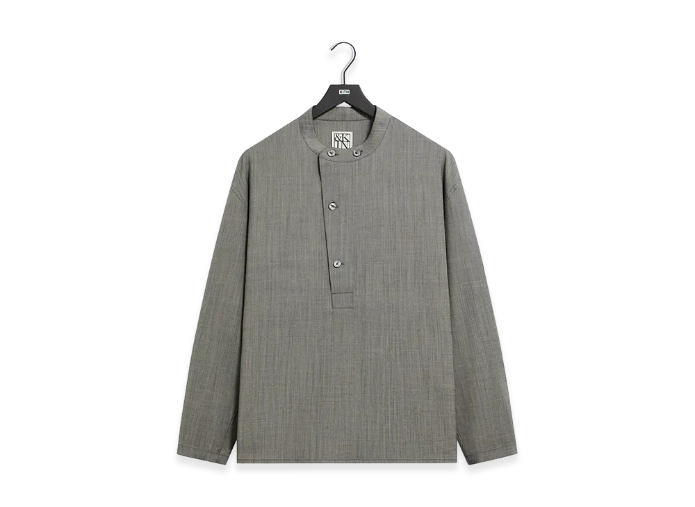 Kith &Kin Tropical Wool Leven Shirt "Grey Melange"