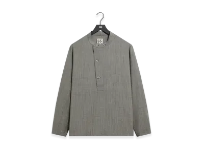 Kith &Kin Tropical Wool Leven Shirt "Grey Melange"