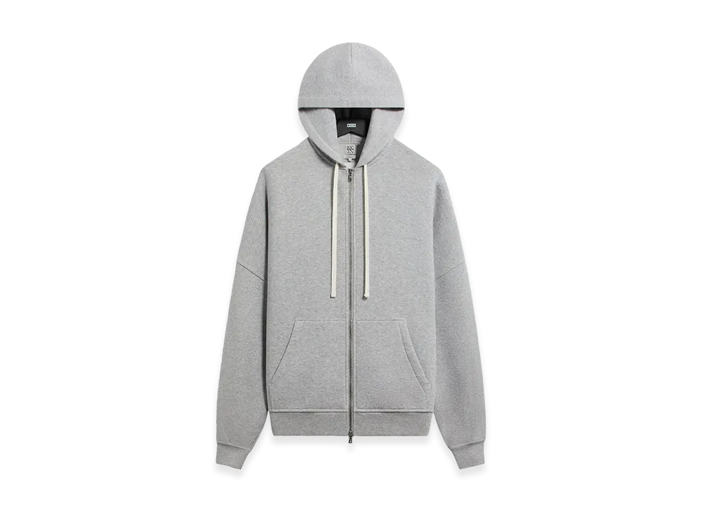 Kith &Kin Plush Fleece Hiroshi Zip Front Hoodie "Medium Heather Grey"