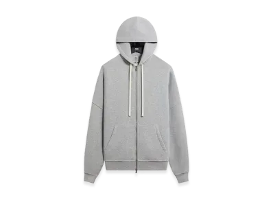 Kith &Kin Plush Fleece Hiroshi Zip Front Hoodie "Medium Heather Grey"