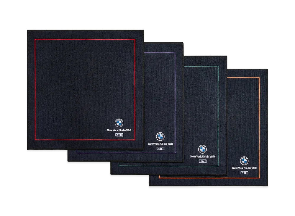 Kith x BMW Pack of 4 Microfiber Towels "Black"