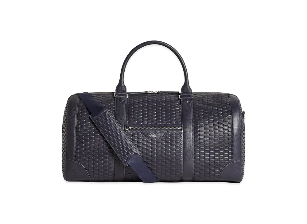 Kith Monogram Tumbled Leather Traveler K55 Duffle Bag "Ink"