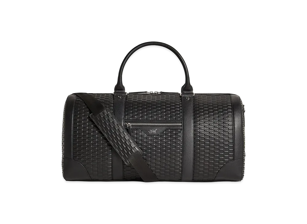 Kith Monogram Tumbled Leather Traveler K55 Duffle Bag "Black"