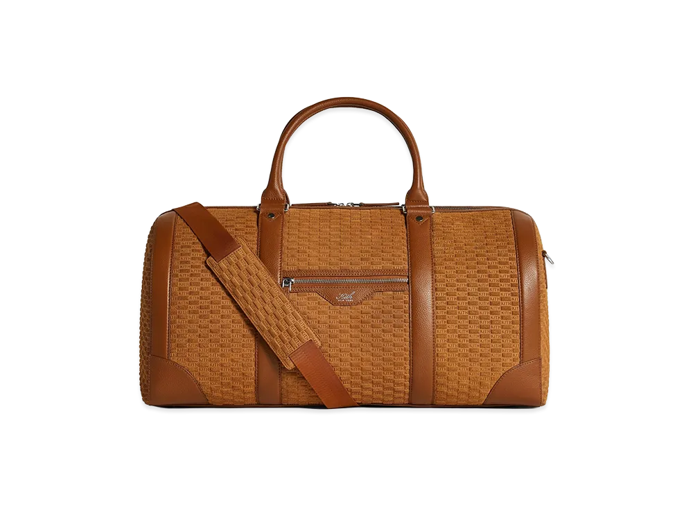 Kith Monogram Suede Traveler K55 Duffle Bag "Argil"