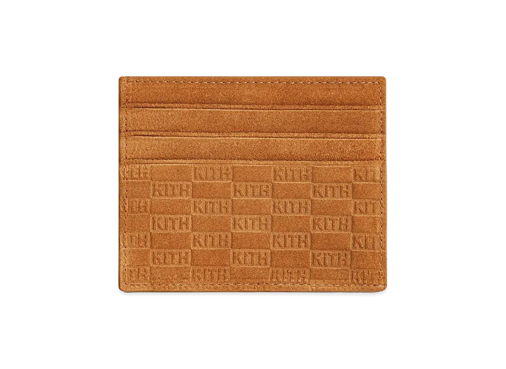 Kith Monogram Suede Cardholder "Argil"