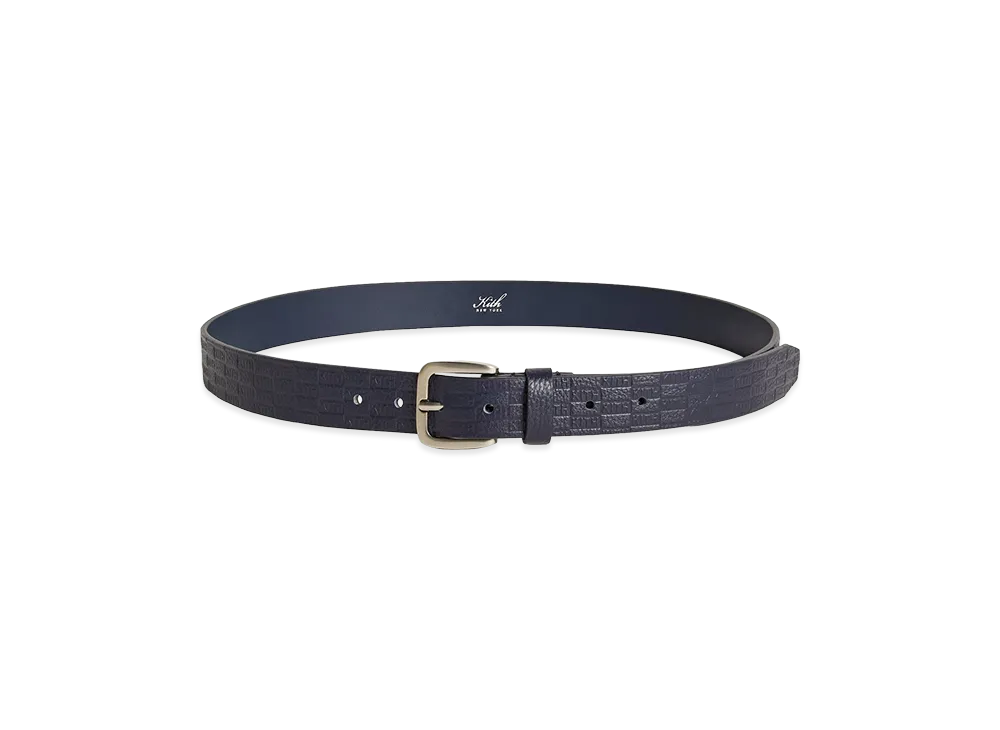Kith Monogram Tumbled Leather Belt "Ink"
