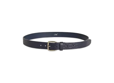 Kith Monogram Tumbled Leather Belt "Ink"