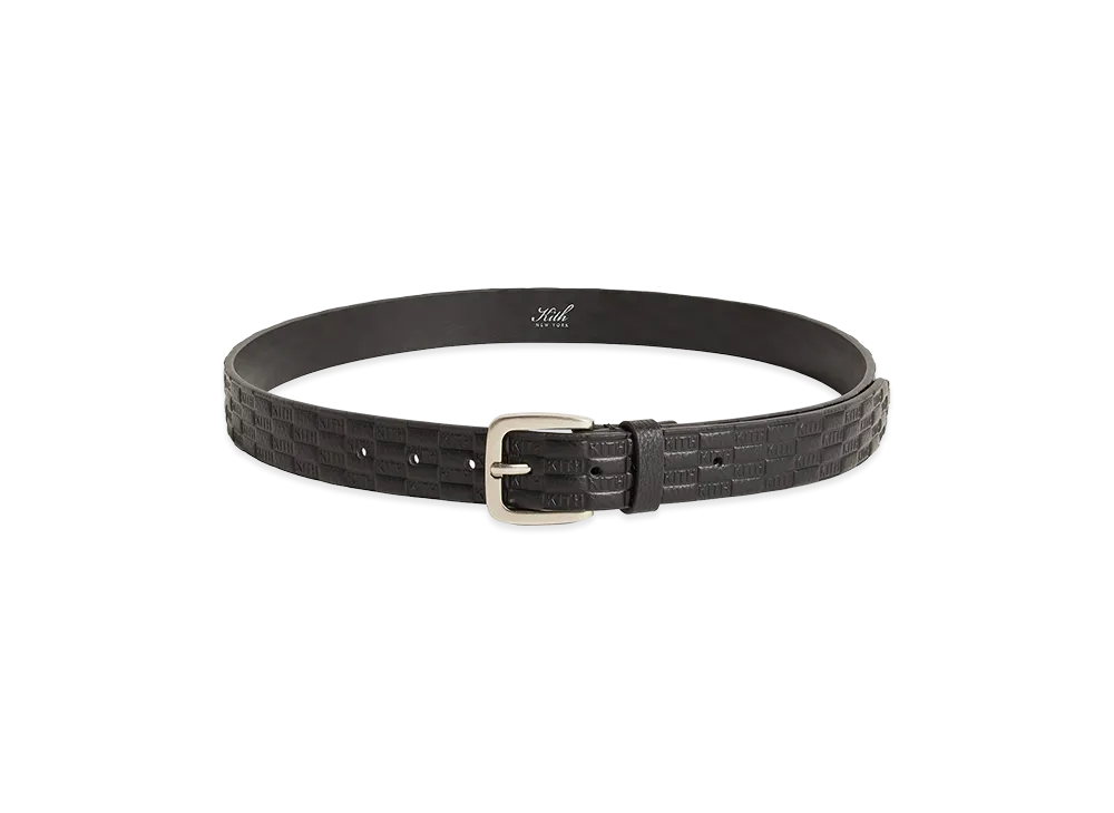 Kith Monogram Tumbled Leather Belt "Black"