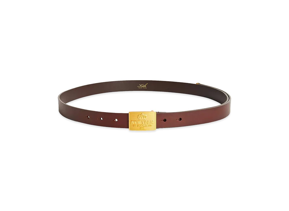 Kith New York Plaque Belt "Walnut"