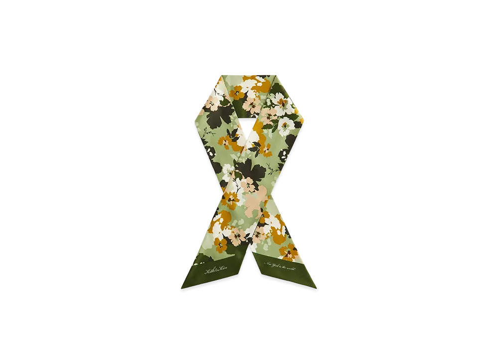 Kith Printed Silk Neck Tie "Sage"