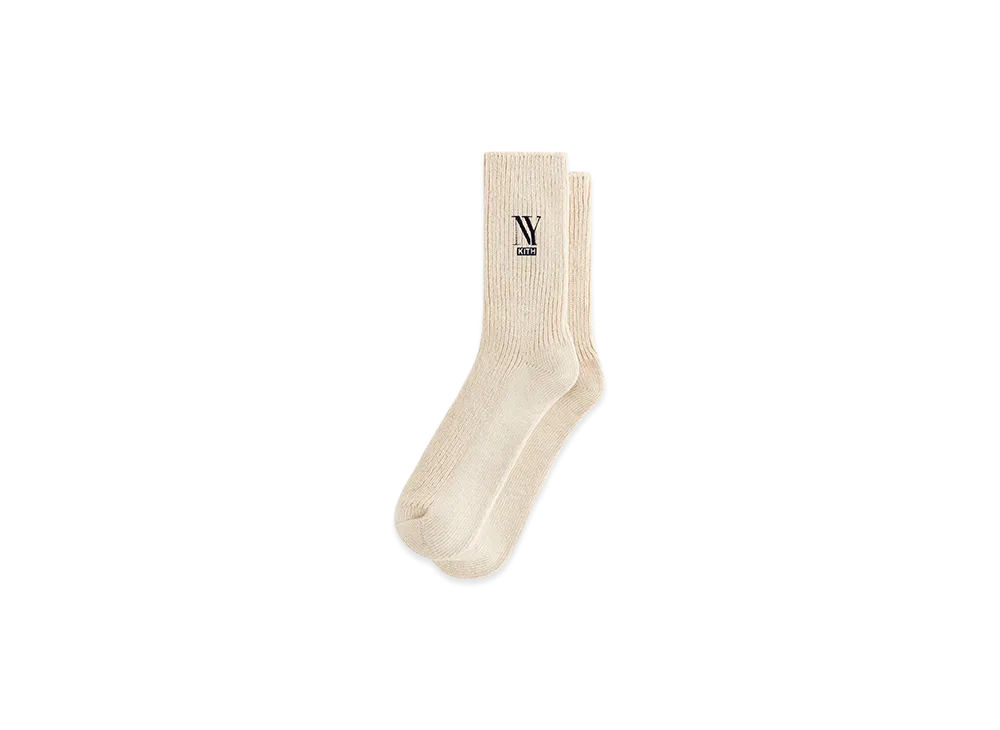 Kith NY Cotton Slouchy Crew Socks "Heather Oatmeal"