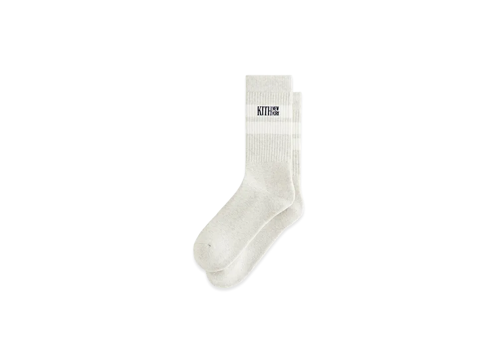 Kith Calf Stripe Socks "Heather Grey"