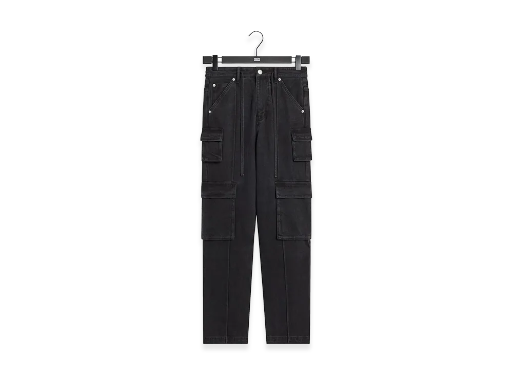 Kith Herringbone Denim Zane Cargo Pant "Black"