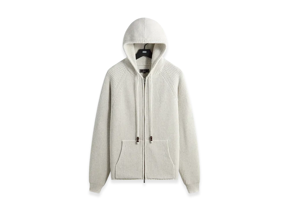 Kith Full Zip Knit Miles Hoodie "Light Heather Grey"
