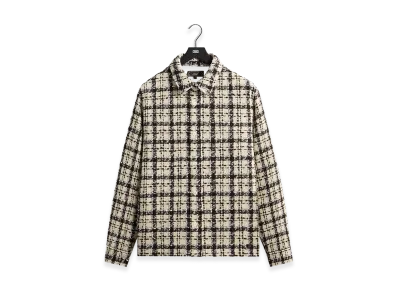 Kith Boucle Plaid Boxy Collared Overshirt "Sandrift"