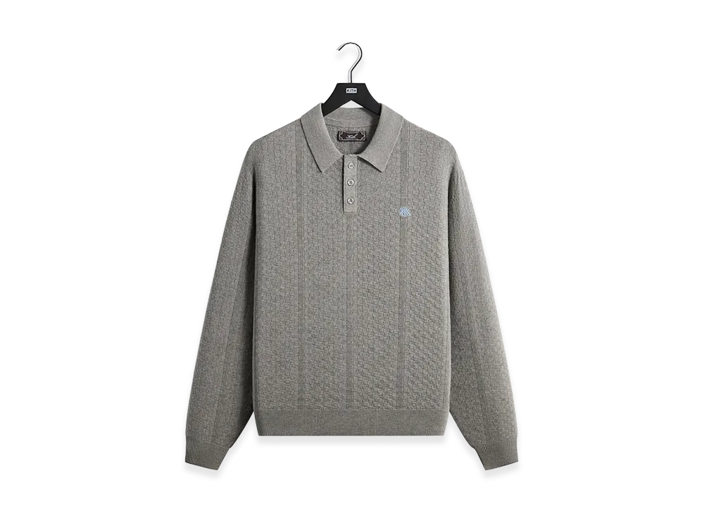 Kith Long Sleeve Tilden Pullover "Medium Heather Grey"