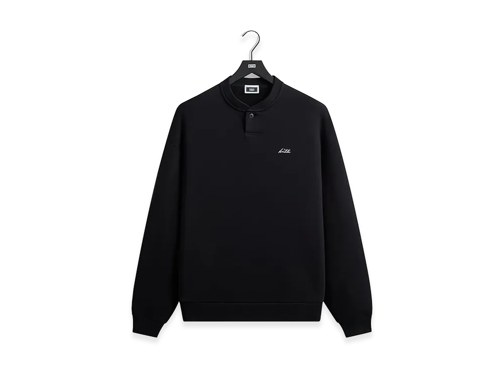 Kith Heavy Loop Henley Nelson Pullover "Black"