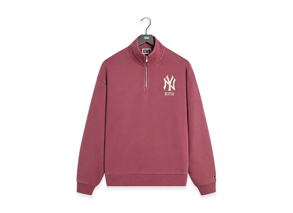 Kith x The New York Yankees Vintage Nelson Quarter Zip "Garnet"