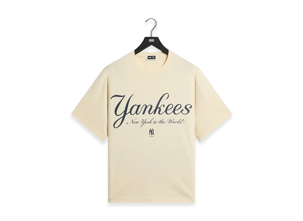 Kith x The New York Yankees Script Vintage Alex Tee "Sandrift"