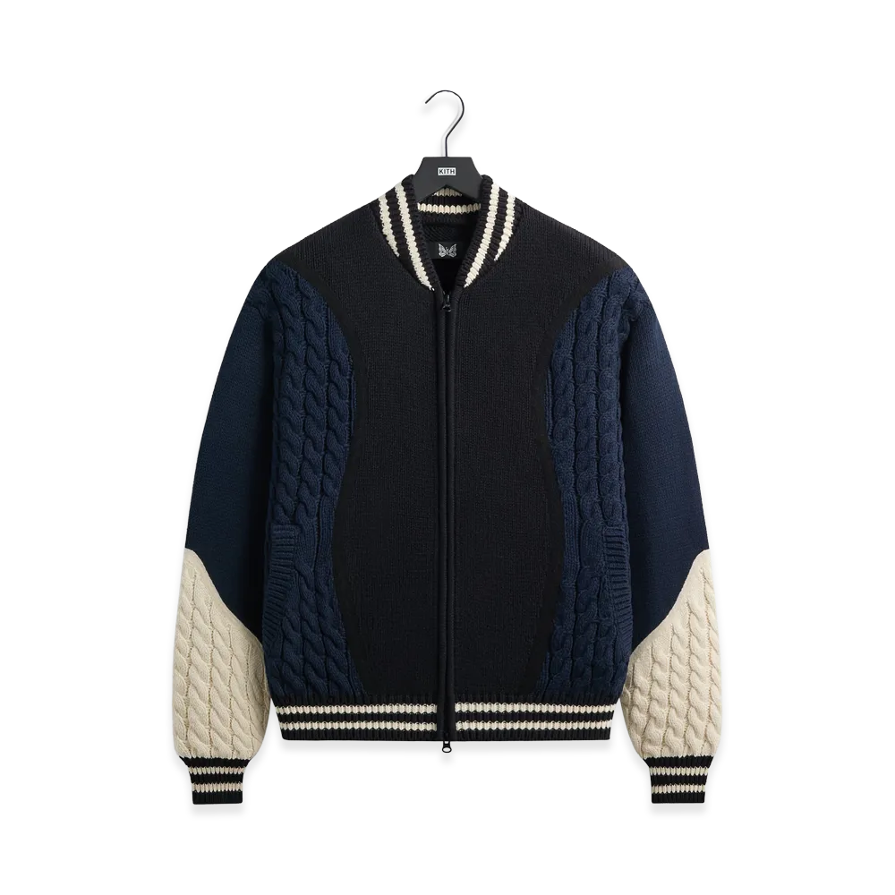 Kith x NEEDLES Wyona Full Zip Sweater "Black"
