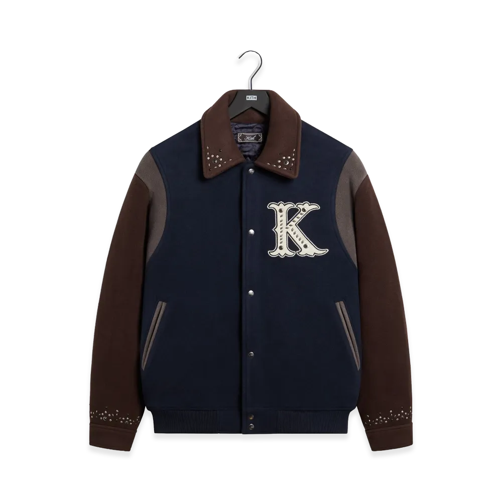 Kith Melton Wool Studded Varsity Jacket "Eve"