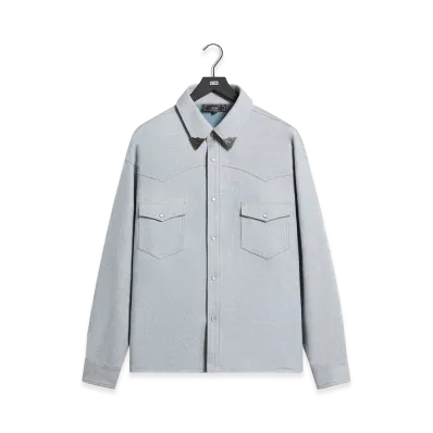 Kith Leather Denim Western Henson Shirt "Light Indigo"