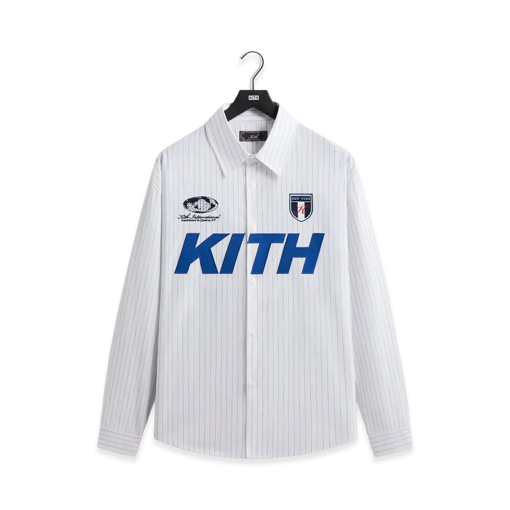 Kith Pinstripe Cotton Tamlin Buttondown Shirt "White"