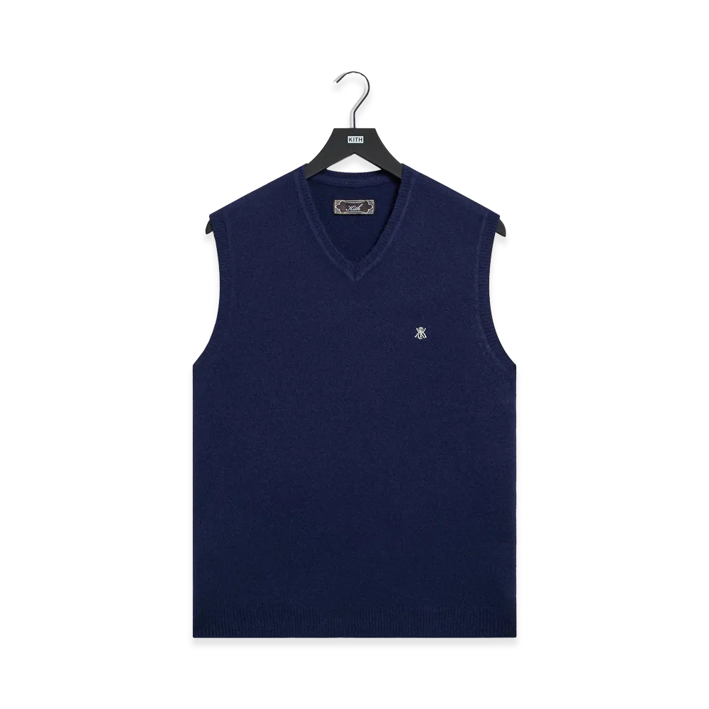 Kith Boucle Heath V-Neck Sweater Vest "Nocturnal"