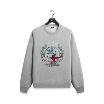 Kith Swallow Emblem Nelson Crewneck "Mid Heather Grey"
