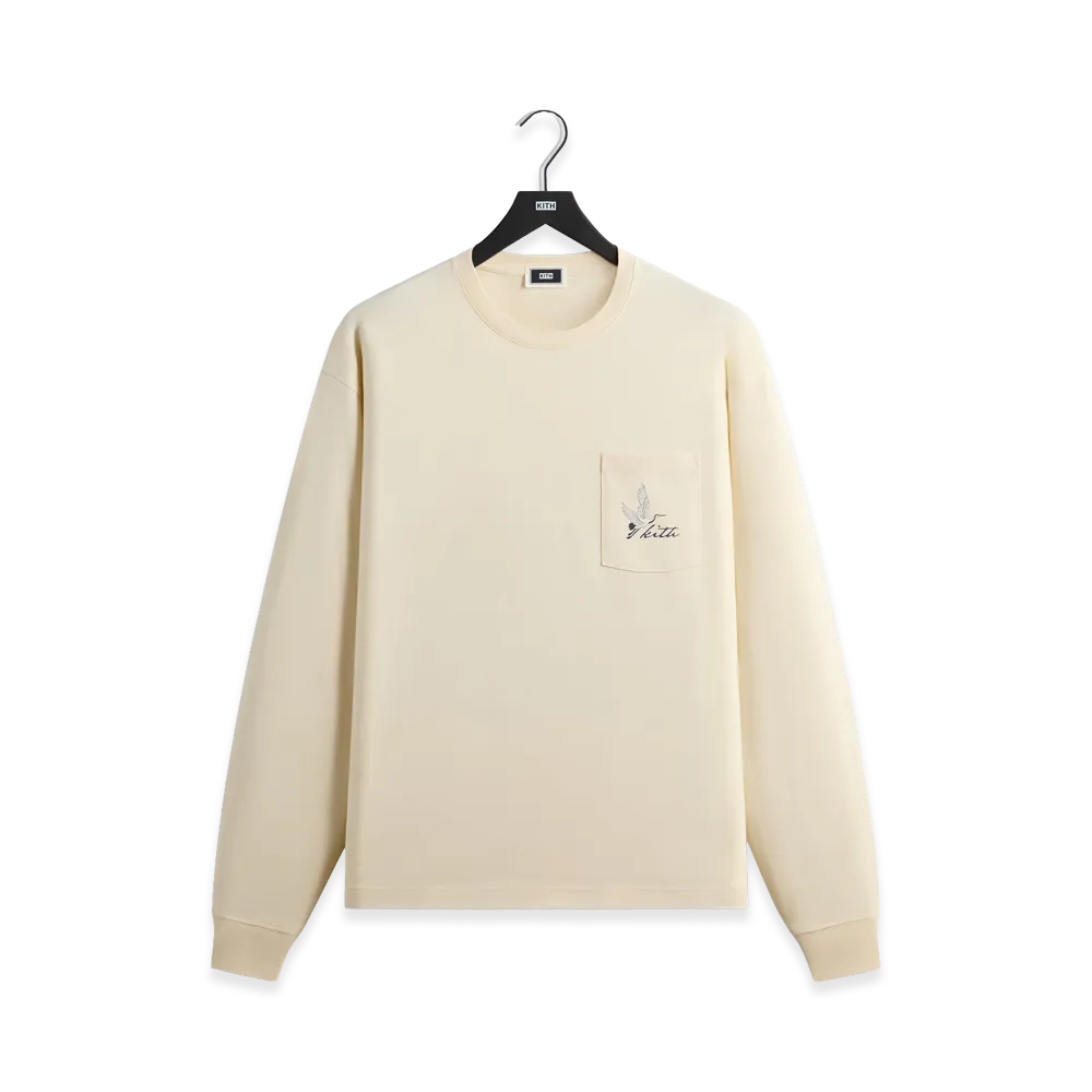 Kith Crane Horizon Long Sleeve Pocket Tee "Sandrift"