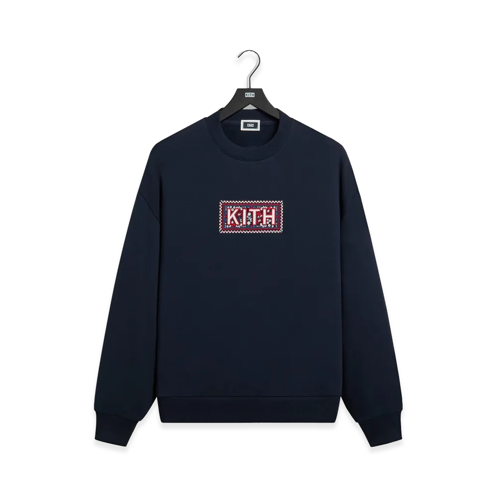 Kith Needlepoint Box Logo Nelson Crewneck "Nocturnal"