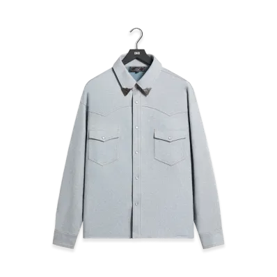 Kith Leather Denim Western Henson Shirt "Light Indigo"