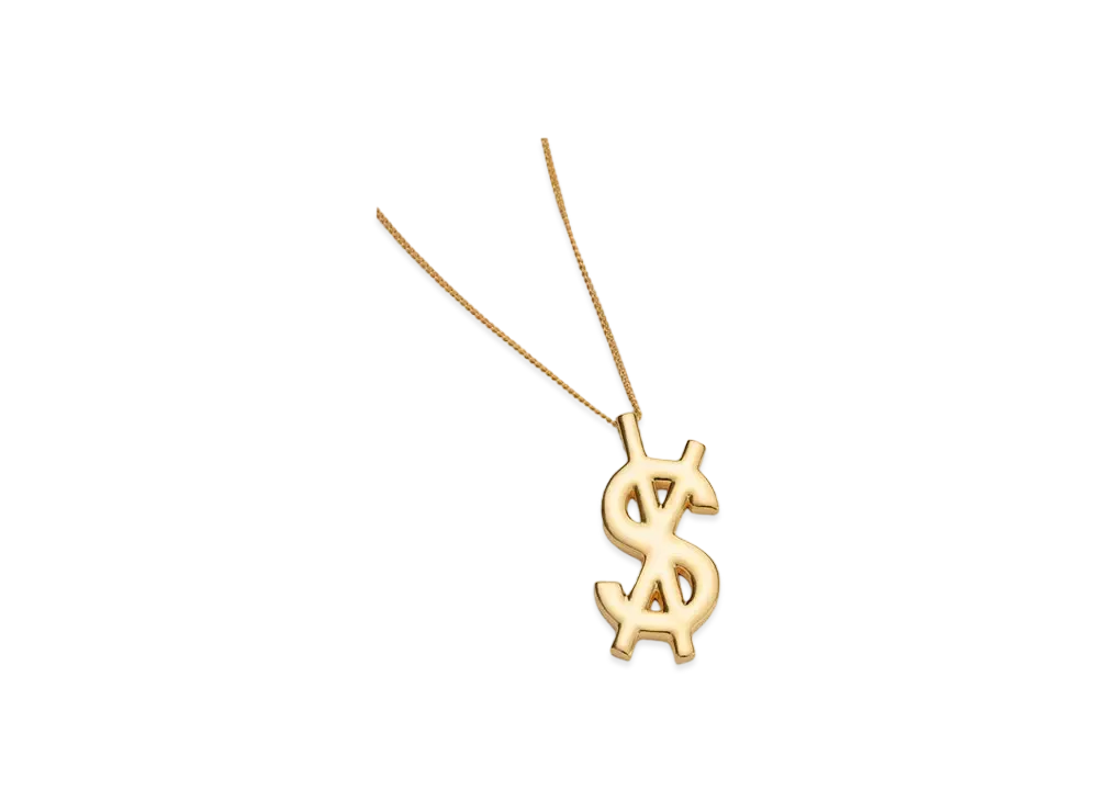 KSUBI 18k Dripps Cross Dollar Necklace "Gold"