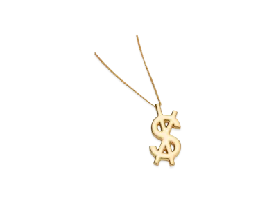 KSUBI 18k Dripps Cross Dollar Necklace "Gold"