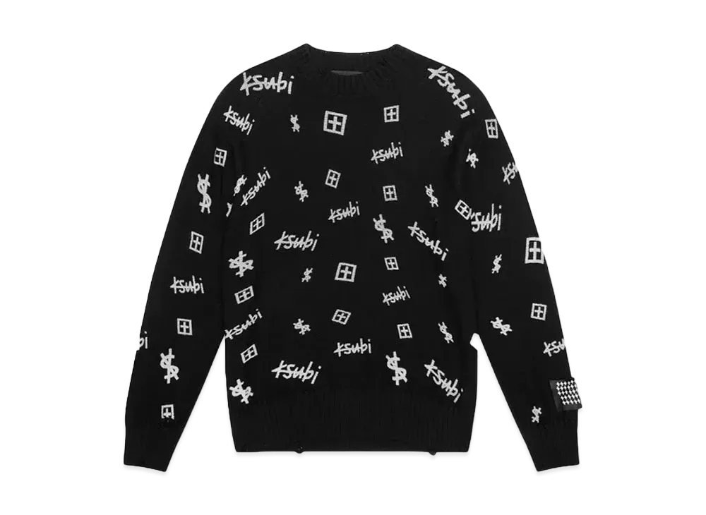 KSUBI Trash Box Knit Crew Black "Black"