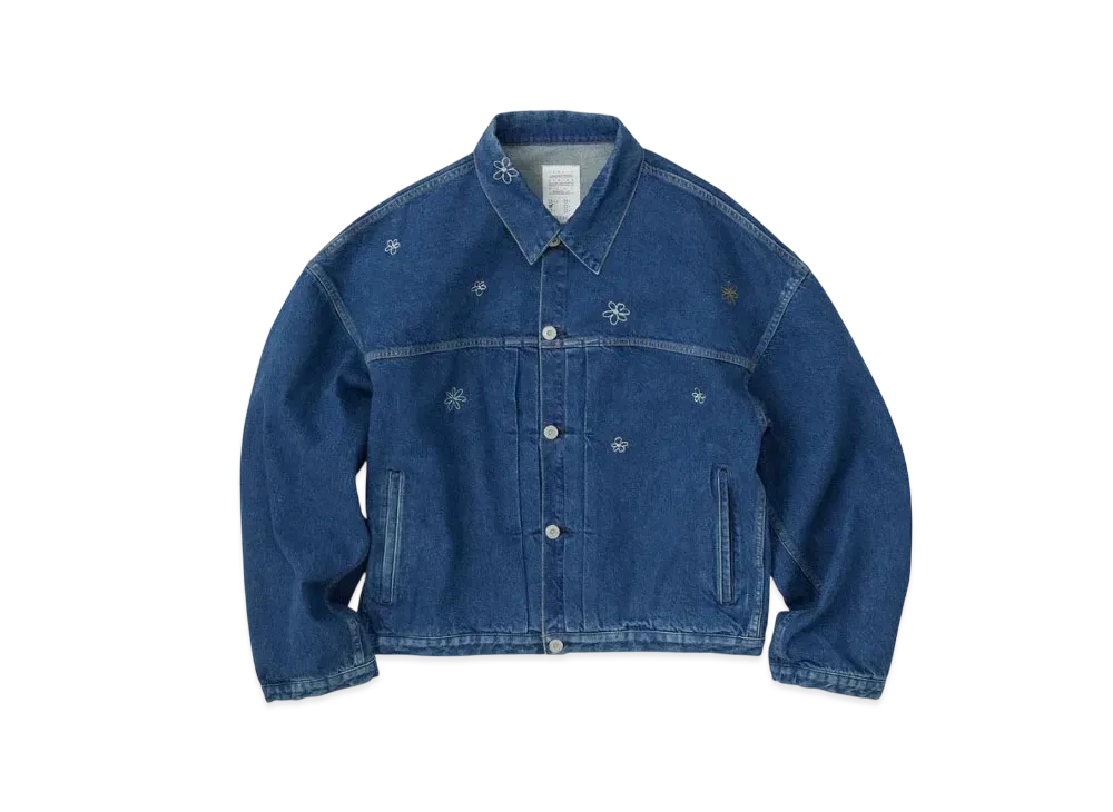 KURO Dense Embroidery Flower "Indigo"