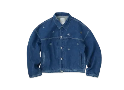 KURO Dense Embroidery Flower "Indigo"