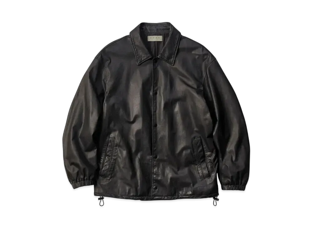 KURO Leather Coach Jacket "Black"