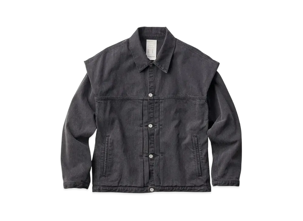 KURO Power Shoulder Denim Jacket "Black"