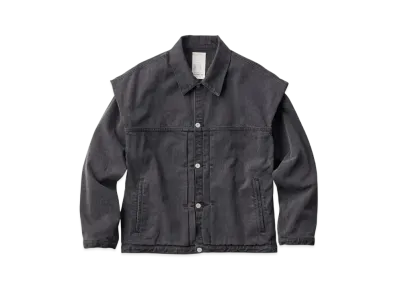 KURO Power Shoulder Denim Jacket "Black"