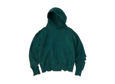 KURO More Damage Washed Sweat Parka "Green"