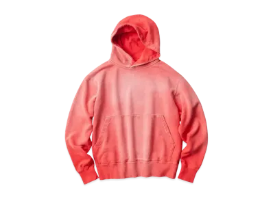 KURO Used Dyed Damage Pull Parka Sweat "Red"