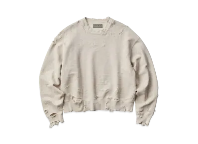 KURO More Damage Crew Neck Sweat "Oatmeal"