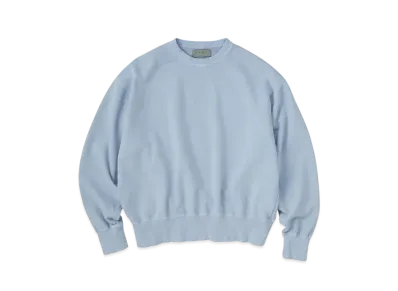 KURO Used Washed Crew Neck Sweat "Sky Blue"