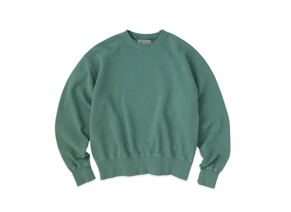 KURO Used Washed Crew Neck Sweat "Green"