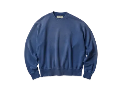 KURO Used Dyed Damage Crew Neck Sweat "Navy"