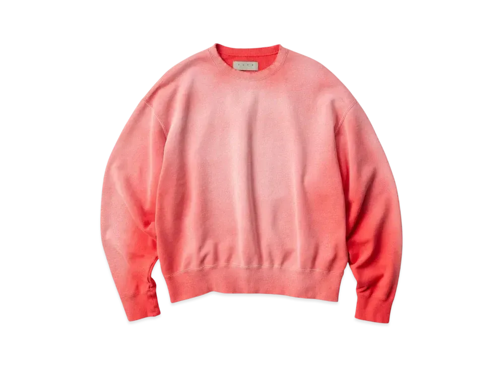 KURO Used Dyed Damage Crew Neck Sweat "Red"