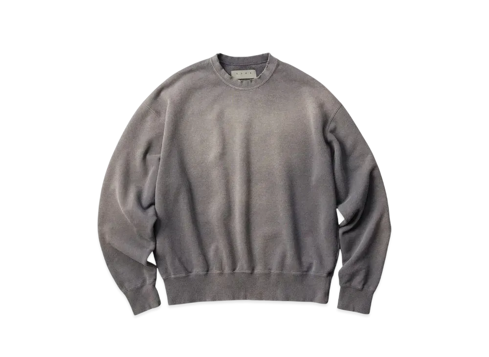 KURO Used Dyed Damage Crew Neck Sweat "Black"
